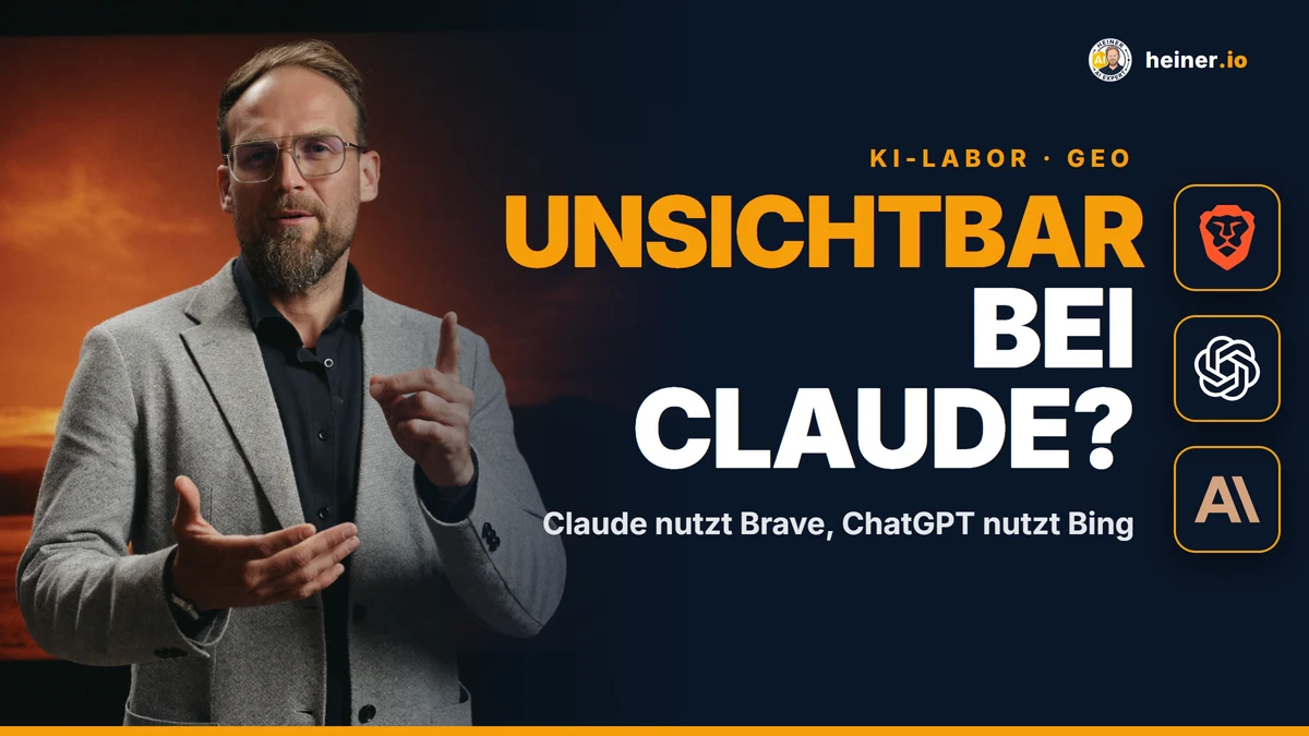 KI-Sichtbarkeit Brave vs Bing — André Heiner erklärt, warum Claude (Brave) und ChatGPT (Bing) eine Website unterschiedlich oft nennen (GEO)